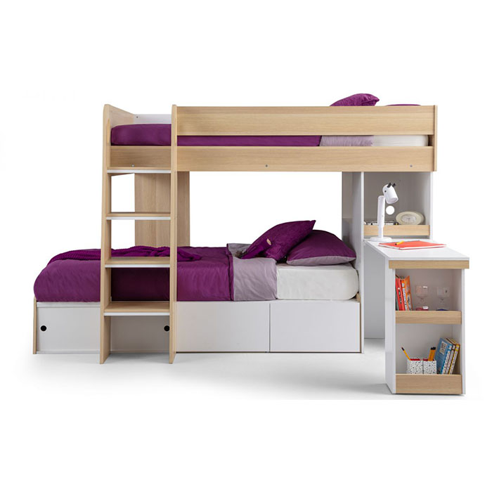 Eclipse Bunkbed In Scandinavian Oak & White